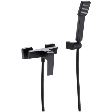 Ensemble de douche avec mitigeur unique  Modèle ART  Couleur noir  Finition mate [ IMEX® ]