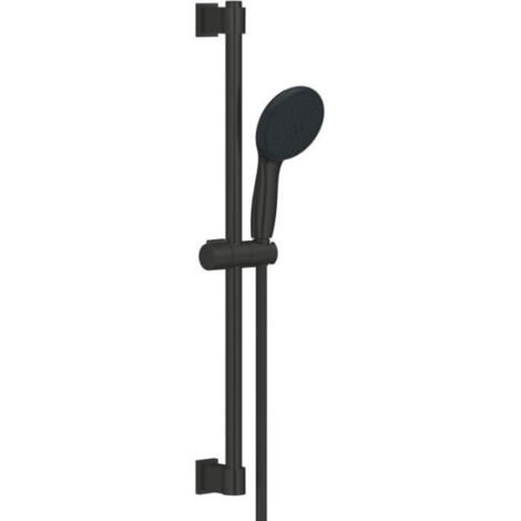 Ensemble de douche avec pommeau 2 jets, barre 60cm et flexible 1,75m - GROHE Vitalio Start 110 279482431 - Economie d'eau - Noir