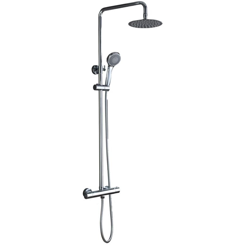 Colonne de douche thermostatique london - Chromée - Barre extensible: 87/123 cm