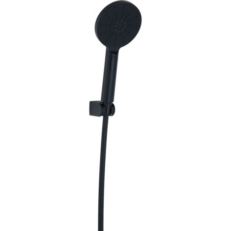 Ensemble de douche Black New Anco 3 jets avec support mural - Anconetti - Noir mat
