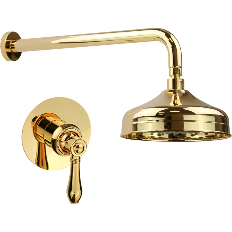 Ensemble de douche complet avec mitigeur intégré, modèle rétro, couleur or Gattoni Oxford 3192/PDD0 Or