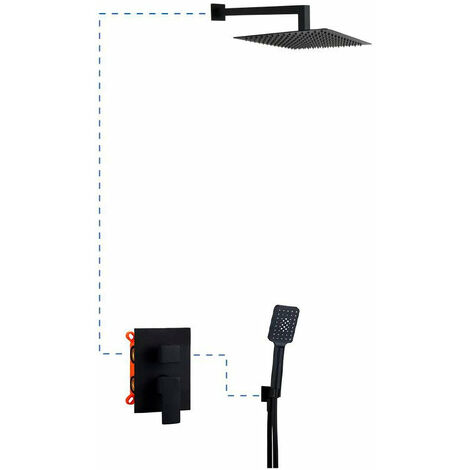 Ensemble de douche complet couleur noir mat