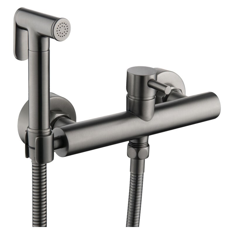 Ensemble de douche de Bidet caché de salle de bains, pulvérisateur à main chaud et froid, toilettes d'eau chaude, gris