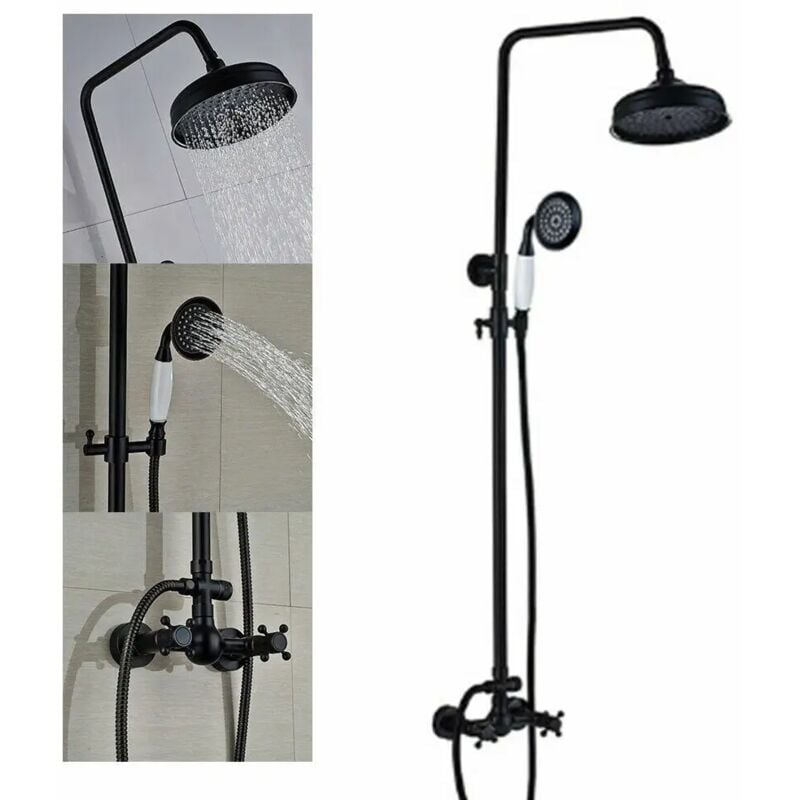 Gojoy - Ensemble de Douche de Douche rétro, Douche Murale en Laiton à Effet Pluie, système de Douche à mélangeur de Pluie de Luxe pour Salle de Bain,