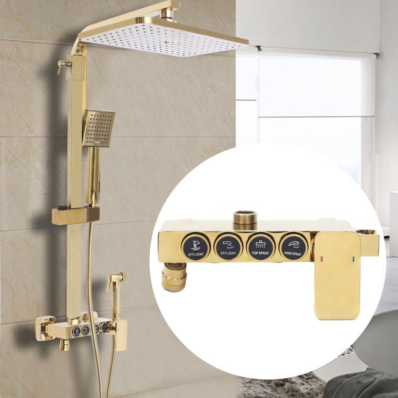 Ensemble de douche de pluie en or ensemble de douche à main Système De Douche Robinet de douche de salle de bain