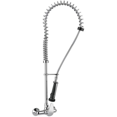 Ensemble de douche de prélavage avec mitigeur mural pour évier Idral KPR00/80  Chromé - Laiton