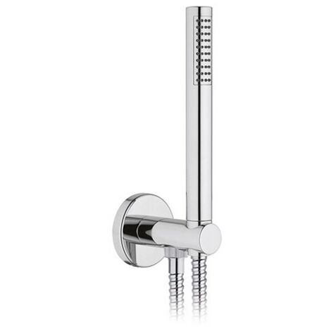 Ensemble de douche Dianhydro douchette ronde mince en laiton chrome' avec flexible et support pour baignoire de salle de bain