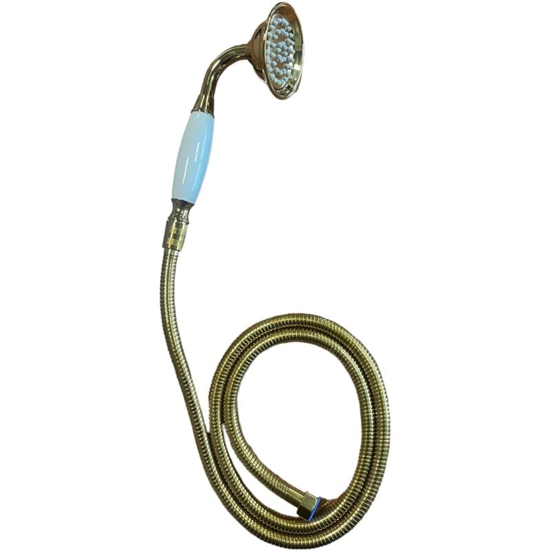 Ensemble de douche doré avec douchette à main et tuyau flexible