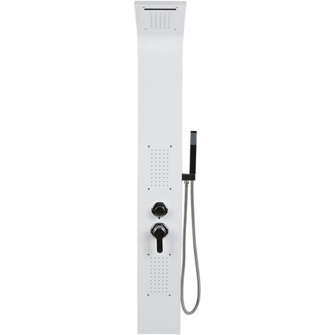 Ensemble de douche en acier inoxydable,Colonne de Douche Panneau de Douche,Robinet de douche douche pluie set de douche 14 x 02 x 07cm blanc