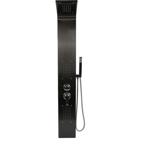 Ensemble de douche en acier inoxydable,Colonne de Douche Panneau de Douche,Robinet de douche douche pluie set de douche 14 x 02 x 07cm noir