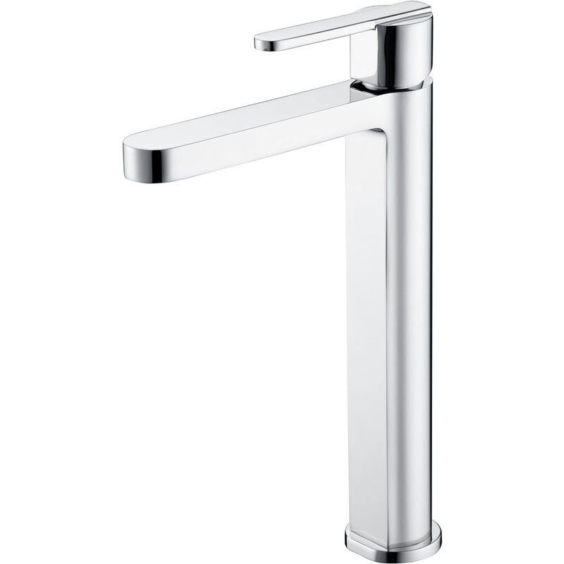 Imex Products - Robinet de lavabo monocommande avec bec haut - Robinet de salle de bain pour lavabos à bec haut pour eau chaude/froide Argent