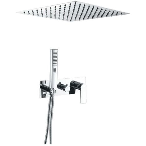 Ensemble de douche encastré au plafond TILSO chromé Ø30 cm