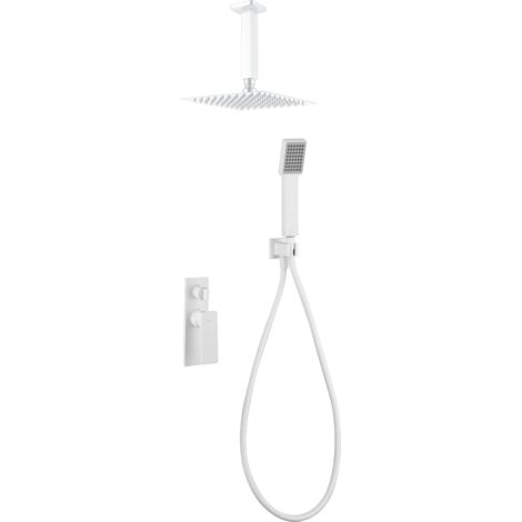 Ensemble de douche encastré avec mitigeur  Modèle NADI  Couleur Blanc [ IMEX® ]