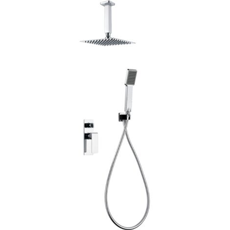 Ensemble de douche encastré avec mitigeur  Modèle NADI  Couleur Gris  Finition en chrome [ IMEX® ]