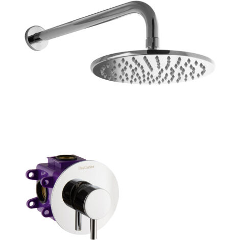 Ensemble de douche encastré PaulGurkes avec douche pluie et douche sportive sans pommeau