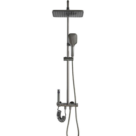 Ensemble de douche gris avec plateforme de rangement Z.V.D