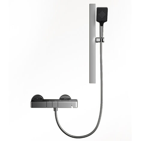 Ensemble de douche gris encastré de style simple, douchette à main carrée, forte pression Z.V.D