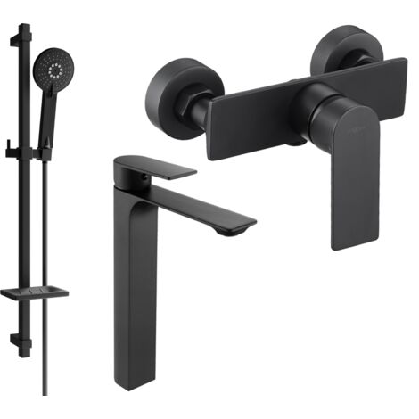 Ensemble de douche Mexen Alexa DQ40, noir - 71214DQ40-70