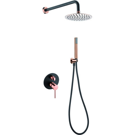 Ensemble De Douche Milos Stick Noir-doré Rose Imex Imex Gpms045 Nor