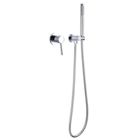 Ensemble de douche mural argenté avec pommeau de douche pour eau chaude et froide