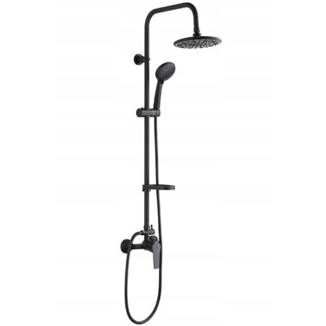 Ensemble de douche mural noir avec robinet Enna