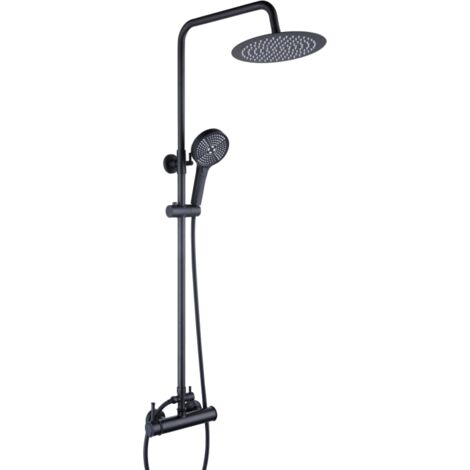 Ensemble de douche noir - mitigeur de douche - douche pluie - réglable