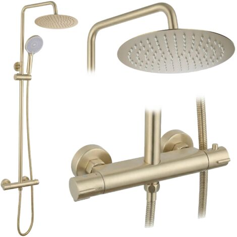 Ensemble De Douche Rea Lungo Termostat Brush Gold