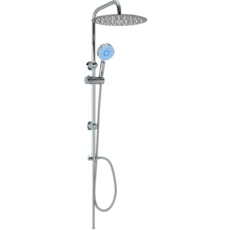 Ensemble de douche salle de bain à deux têtes avec douchette acier inoxydable