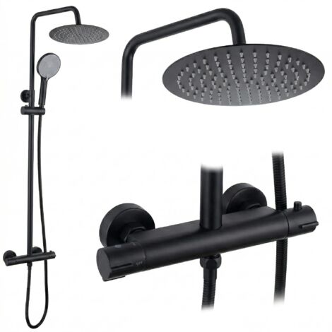 Ensemble De Douche Sans Bec Avec Thermostat Rea Lungo Black