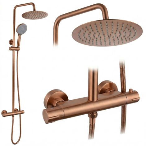 Ensemble De Douche Sans Bec Avec Thermostat Rea Lungo Brush Copper