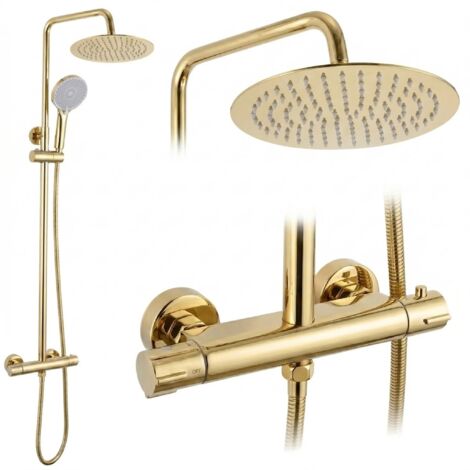 Ensemble De Douche Sans Bec Avec Thermostat Rea Lungo Gold