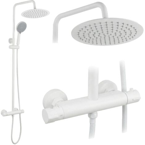 Ensemble De Douche Sans Bec Avec Thermostat Rea Lungo White