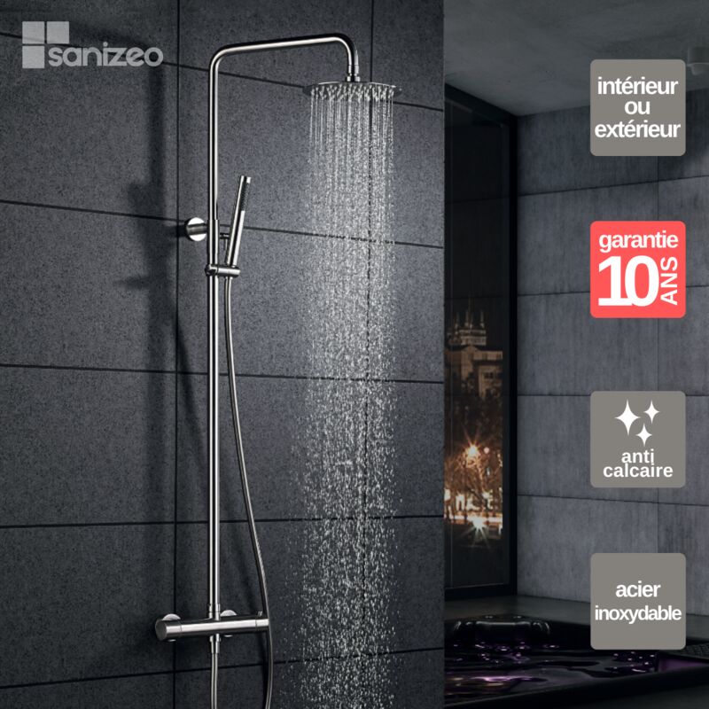 Colonne de Douche Thermostatique en Acier Inoxydable Intérieur / Extérieur imex moscu BTK017/AC