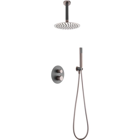 Ensemble De Douche Thermostatique Encastré Top Gris Mat-champagne Imex Imex Gtq038 Gc