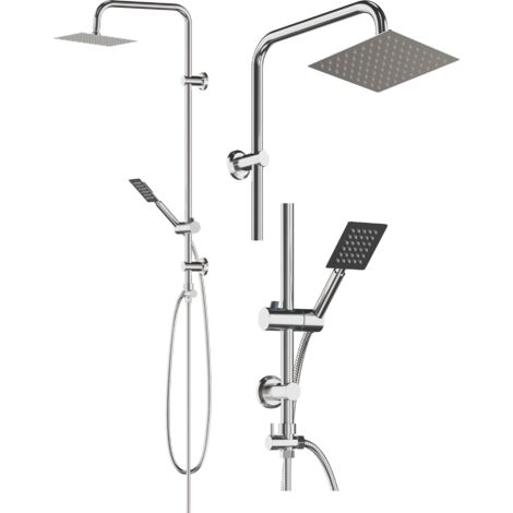 Ensemble de Douche TOBA Chrom avec Pommeau Pluie 20 cm et Douchette – Granitan