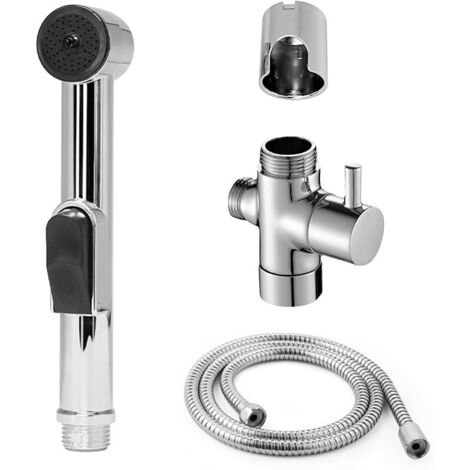 Ensemble de douchette pour bidet, douchette à main pour lavabo, douchette de douche avec tuyau et support et valve de commutation, pour lavabo, toilettes et balcon
