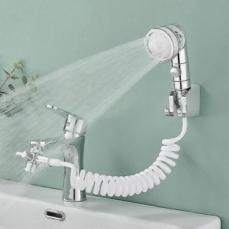 Ensemble de douchette pour lavabo, pommeau de douche à main pour robinet de salle de bain, flexible de lavabo avec 3 modes de jet pour le lavage des cheveux, accessoires de salle de bain, Roo