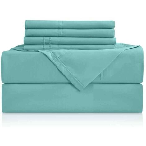 Ensemble de draps de luxe 4 pièces à poches profondes, en microfibre ultra-douce, couleur sarcelle