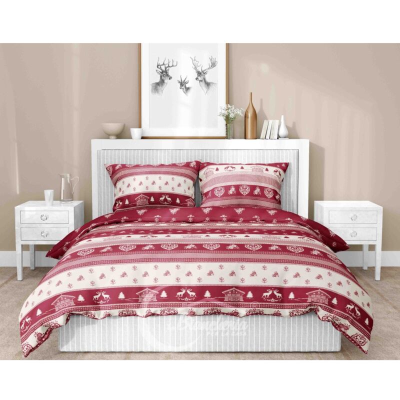 Ensemble de draps d'hiver en molleton de style tyrolien en flanelle de style tyrolien en pur coton Un Carré