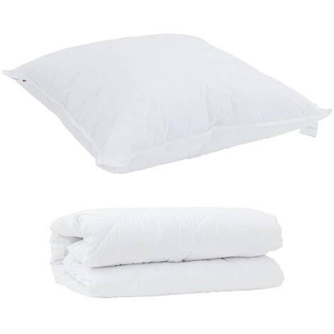 Ensemble de Duvet avec oreiller 2 pcs，Couette Blanc Microfibre CFW17807