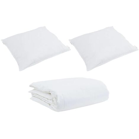 Ensemble de Duvet avec oreiller 3 pcs，Couette Blanc Coton CFW11159