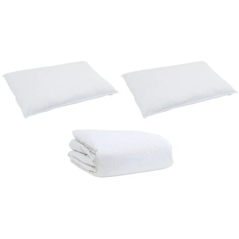 Ensemble de Duvet avec oreiller 3 pcs，Couette Blanc Coton CFW32292