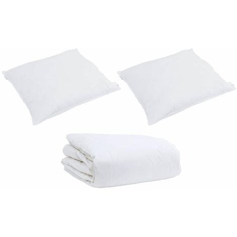 Ensemble de Duvet avec oreiller 3 pcs，Couette Blanc Coton CFW45068