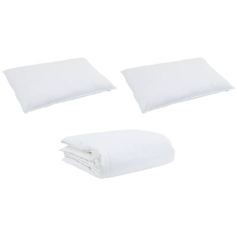 Ensemble de Duvet avec oreiller 3 pcs，Couette Blanc Coton CFW55837