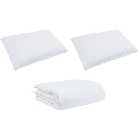 Ensemble de Duvet avec oreiller 3 pcs，Couette Blanc Coton CFW55862