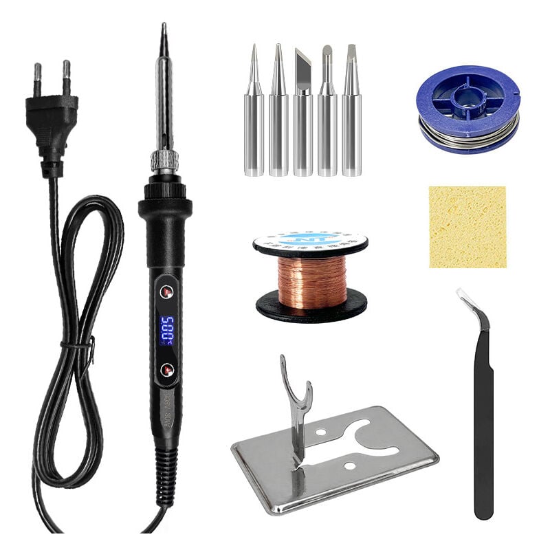 Coocheer - Ensemble de fer à souder à affichage numérique réglable de 80 w avec contrôle précis de la température, technologie d'induction céramique,