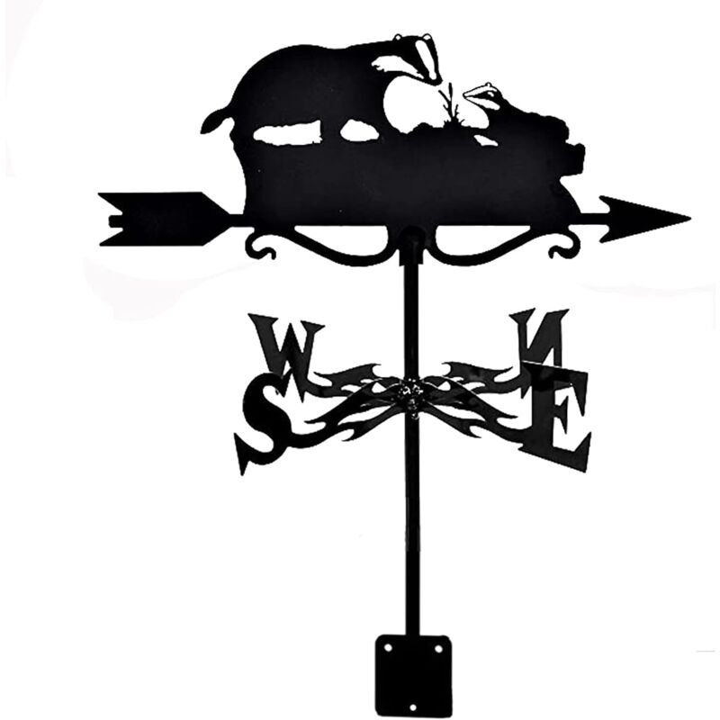 Girouette pour toit, construction entièrement en acier - Girouette en métal - Pour jardin, maison, abris de jardin