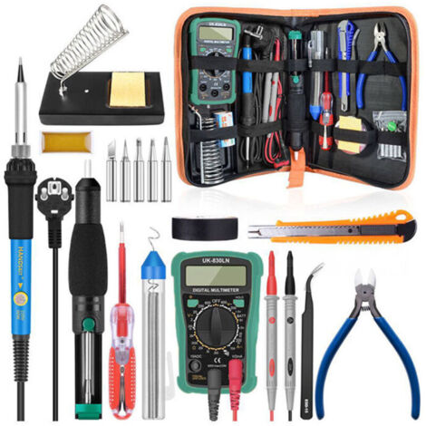 Ensemble de fer à souder température réglable 220V 60W pistolet à souder multimètre pince à épiler Kit d'outils de soudure (sans interrupteur)