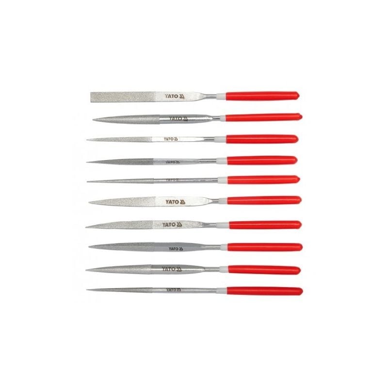 Ensemble de fichiers de diamant 140/50 , 10 pièces , tout droit , lime diamant Yato YT-6144