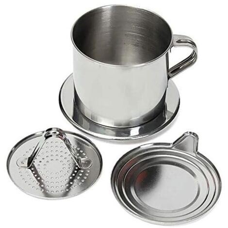 Ensemble de filtre à café en acier inoxydable portable du Vietnam,cafetière traditionnelle en acier inoxydable réutilisable